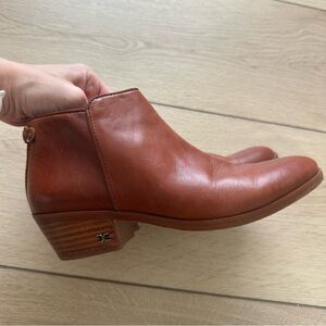 Sam Edelman Petty Ankle Boots Size 6 Warm Chestnut Brown Leather